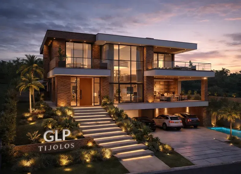 Casa construída com tijolos modulares GLP